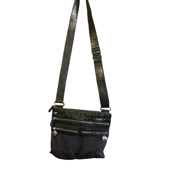 Brighton Crossbody Purse Outside pockets Weatherproof Faux Alligator Skin Hiking - Picture 2 of 13